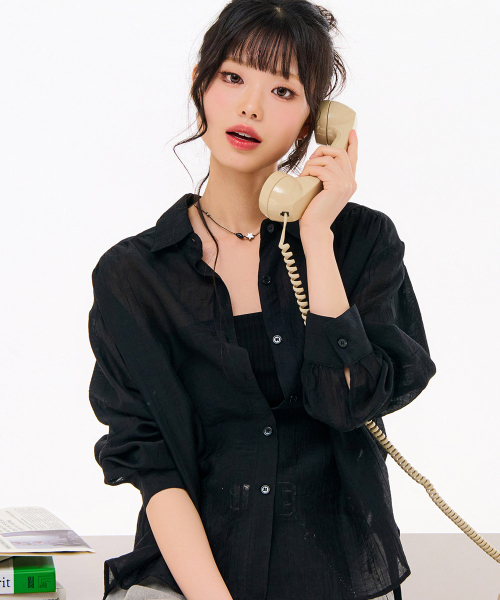 CHASECULT（チェイスカルト）の「レディース サイドシャーリングシアシャツ-FBRG5472C03（シャツ/ブラウス・レディース・ブラック・85/90）」の5枚目の写真