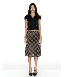 CHECK MIDI SKIRT