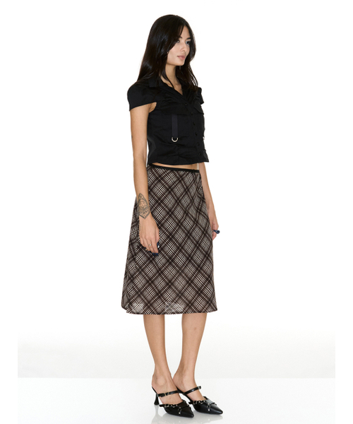 SETSETSET(セットセットセット)の「CHECK MIDI SKIRT(スカート・レディース・その他・FREE)」の5枚目の写真