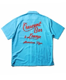 HOUSTON ヒューストン BAR EMB RAYON BOWLING SHIRT バー ロゴ チェーン刺繍 レーヨン ボウリングシャツ / 開襟シャツ