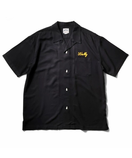 HOUSTON(ヒューストン)の「HOUSTON ヒューストン BAR EMB RAYON BOWLING SHIRT バー ロゴ チェーン刺繍 レーヨン ボウリングシャツ / 開襟シャツ(シャツ/ブラウス・メンズ・ターコイズブルー/オフホワイト/ブラック・XL/L/M)」の7枚目の写真