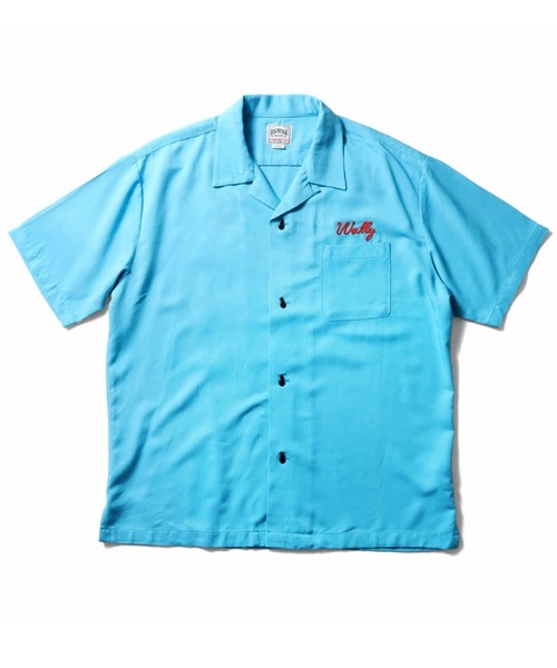 HOUSTON(ヒューストン)の「HOUSTON ヒューストン BAR EMB RAYON BOWLING SHIRT バー ロゴ チェーン刺繍 レーヨン ボウリングシャツ / 開襟シャツ(シャツ/ブラウス・メンズ・ターコイズブルー/オフホワイト/ブラック・XL/L/M)」の9枚目の写真