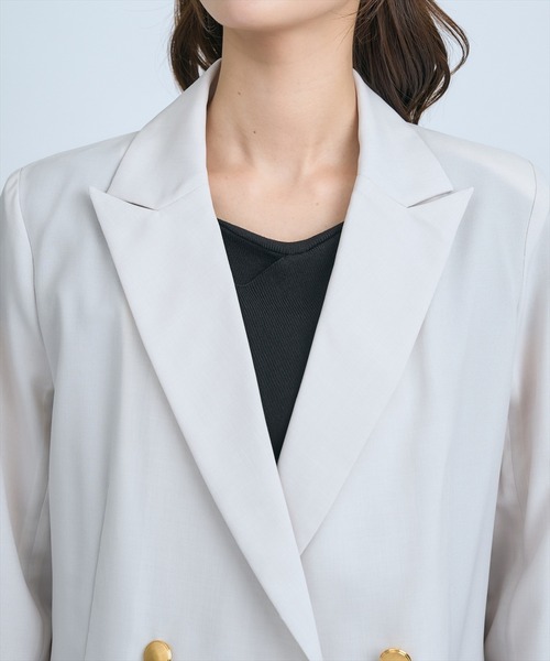 AND COUTURE(アンドクチュール)の「シアーテーラードジャケット(テーラードジャケット・レディース・ネイビー/ベージュ/サックスブルー・MEDIUM/SMALL)」の5枚目の写真