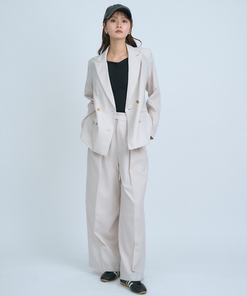 AND COUTURE(アンドクチュール)の「シアーテーラードジャケット(テーラードジャケット・レディース・ネイビー/ベージュ/サックスブルー・MEDIUM/SMALL)」の10枚目の写真