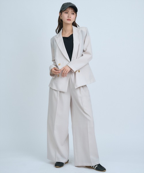 AND COUTURE(アンドクチュール)の「シアーテーラードジャケット(テーラードジャケット・レディース・ネイビー/ベージュ/サックスブルー・MEDIUM/SMALL)」の11枚目の写真