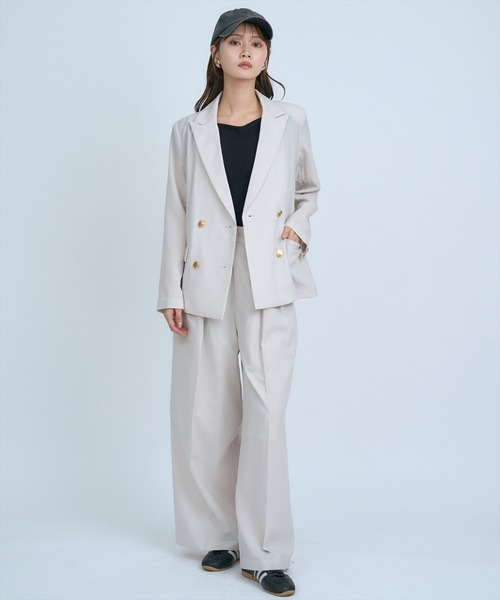 AND COUTURE(アンドクチュール)の「シアーテーラードジャケット(テーラードジャケット・レディース・ネイビー/ベージュ/サックスブルー・MEDIUM/SMALL)」の12枚目の写真