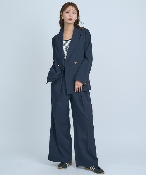 AND COUTURE(アンドクチュール)の「シアーテーラードジャケット(テーラードジャケット・レディース・ネイビー/ベージュ/サックスブルー・MEDIUM/SMALL)」の14枚目の写真