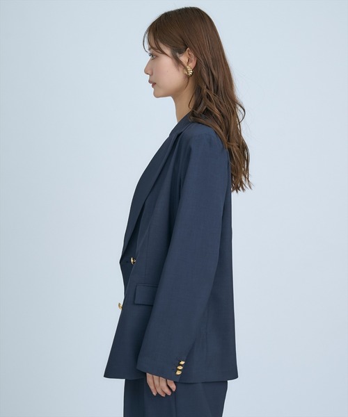 AND COUTURE(アンドクチュール)の「シアーテーラードジャケット(テーラードジャケット・レディース・ネイビー/ベージュ/サックスブルー・MEDIUM/SMALL)」の17枚目の写真