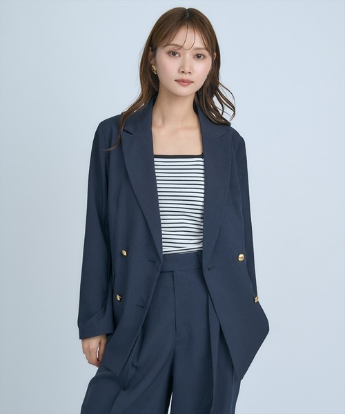 AND COUTURE(アンドクチュール)の「シアーテーラードジャケット(テーラードジャケット・レディース・ネイビー/ベージュ/サックスブルー・MEDIUM/SMALL)」の19枚目の写真