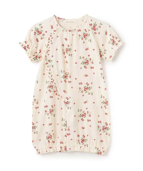 sense of wonder(センスオブワンダー)の「オーガニック野イチゴ半袖2WAYオール【日本製】(ロンパース・キッズ・ホワイト系・50-70cm)」の1枚目の写真