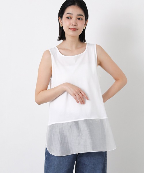 Gready Brilliant（グレディブリリアン）の「スクエアネック裾シアータンク（Tシャツ/カットソー・レディース・オフホワイト・38）」の11枚目の写真