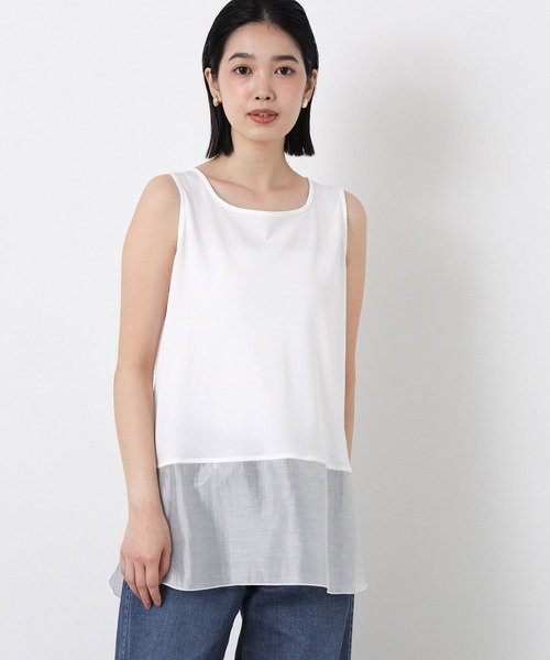 Gready Brilliant（グレディブリリアン）の「スクエアネック裾シアータンク（Tシャツ/カットソー・レディース・オフホワイト・38）」の7枚目の写真