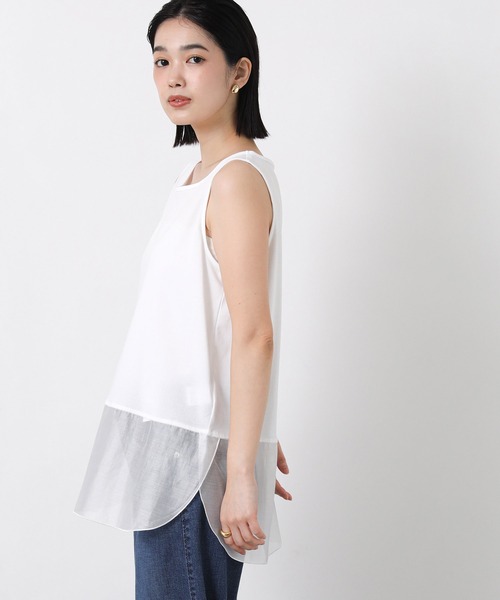 Gready Brilliant（グレディブリリアン）の「スクエアネック裾シアータンク（Tシャツ/カットソー・レディース・オフホワイト・38）」の8枚目の写真