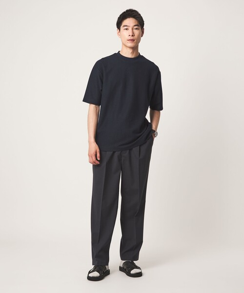 green label relaxing(グリーンレーベルリラクシング)の「GIZA ハニカム クルーネック 半袖 Tシャツ(Tシャツ/カットソー・メンズ・ネイビー/ライム/ライトグレー/ホワイト・M/L/S/XL)」の14枚目の写真