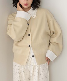 【Cherir Mignon】ブロードシャツレイヤードニットカーディガン