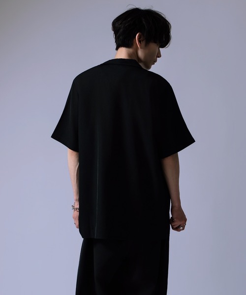 Crownor(クラウノアー)の「シアーカットジャガード オープンカラー 半袖シャツ(シャツ/ブラウス・メンズ・ブラック/ホワイト・LARGE/MEDIUM)」の10枚目の写真