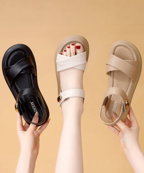 Miniministore(ミニミニストア)の「フラットサンダル 厚底サンダル 軽量美脚(サンダル・レディース・ブラック/ベージュ/アイボリー・23.0cm/24.0cm/25.0cm/22.5cm/23.5cm/24.5cm)」の13枚目の写真