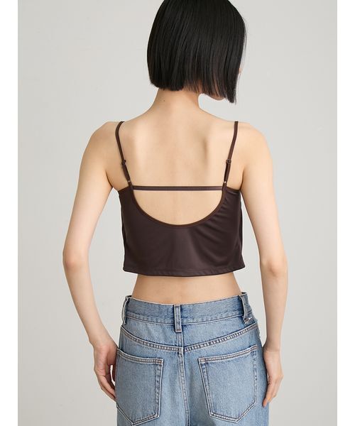 MIESROHE(ミースロエ)の「【洗える】トリアセカップインドレープキャミ(キャミソール・レディース・ブラウン/ブラック/アイボリー・F)」の6枚目の写真