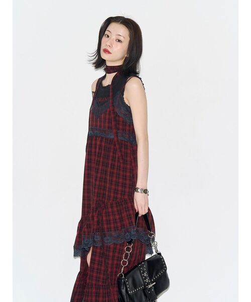jouetie（ジュエティ）の「レースドッキングアシメヘムキャミワンピース（ワンピース・レディース・イエロー/レッド/ブラック・FREE）」の10枚目の写真