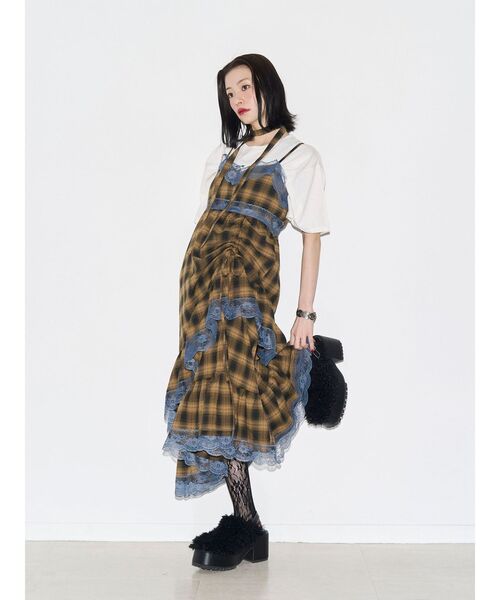 jouetie（ジュエティ）の「レースドッキングアシメヘムキャミワンピース（ワンピース・レディース・イエロー/レッド/ブラック・FREE）」の15枚目の写真