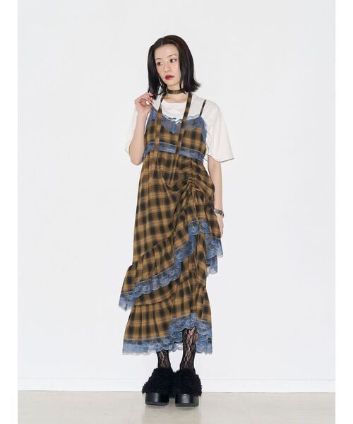 jouetie（ジュエティ）の「レースドッキングアシメヘムキャミワンピース（ワンピース・レディース・イエロー/レッド/ブラック・FREE）」の16枚目の写真