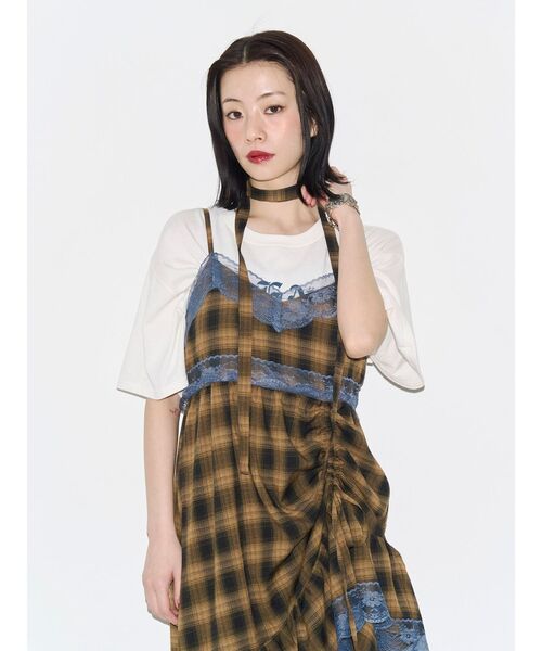 jouetie（ジュエティ）の「レースドッキングアシメヘムキャミワンピース（ワンピース・レディース・イエロー/レッド/ブラック・FREE）」の18枚目の写真