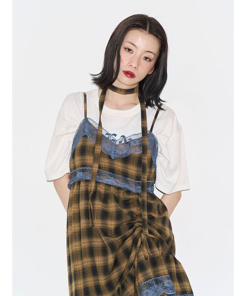 jouetie（ジュエティ）の「レースドッキングアシメヘムキャミワンピース（ワンピース・レディース・イエロー/レッド/ブラック・FREE）」の19枚目の写真