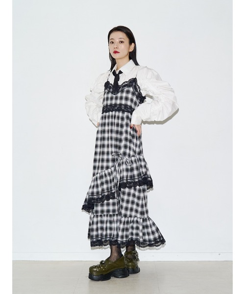 jouetie（ジュエティ）の「レースドッキングアシメヘムキャミワンピース 夏服 デート服（ワンピース・レディース・イエロー/レッド/ブラック・FREE）」の2枚目の写真