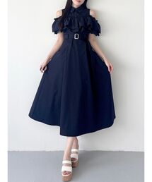 シャツワンピース オフショルダー ワンピース」に該当するワンピース