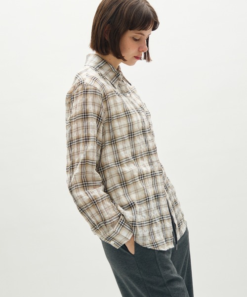 full/fill.(フルフィル)の「basic check shirt / ベーシックチェックシャツ(シャツ/ブラウス・レディース・ネイビー/ベージュ・FREE)」の5枚目の写真