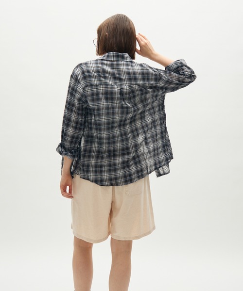 full/fill.(フルフィル)の「basic check shirt / ベーシックチェックシャツ(シャツ/ブラウス・レディース・ネイビー/ベージュ・FREE)」の13枚目の写真