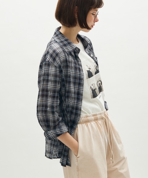 full/fill.(フルフィル)の「basic check shirt / ベーシックチェックシャツ(シャツ/ブラウス・レディース・ネイビー/ベージュ・FREE)」の12枚目の写真