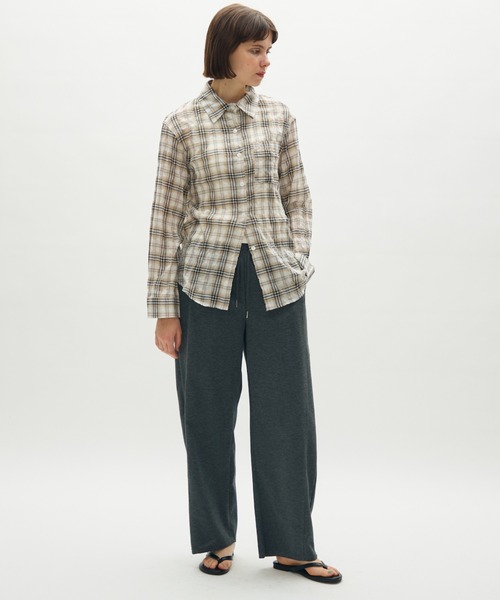 full/fill.(フルフィル)の「basic check shirt / ベーシックチェックシャツ(シャツ/ブラウス・レディース・ネイビー/ベージュ・FREE)」の8枚目の写真