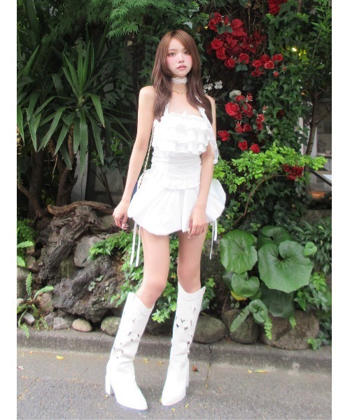 Darich（ダーリッチ）の「ティアードコットンレースベアトップス