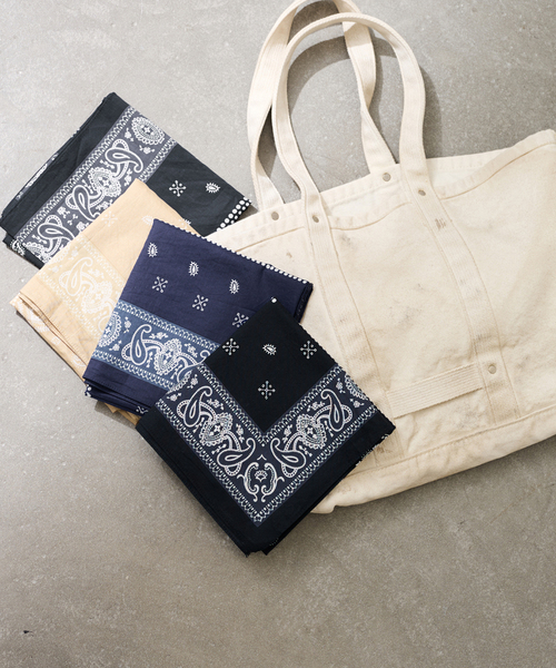 FRAMeWORK(フレームワーク)の「JOHNBULL/ジョンブル bandana(バンダナ/スカーフ・レディース・ベージュ/ネイビー/ブラック/チャコールグレー・FREE)」の12枚目の写真