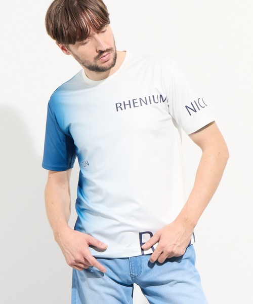 HIDEAWAYS NICOLE(ハイダウェイニコル)の「【WEB限定】グラデーション・ロゴプリント半袖Tシャツ(Tシャツ/カットソー・メンズ・グレー/ブルー/パープル/オレンジ・MEDIUM/LARGE/X-LARGE)」の19枚目の写真