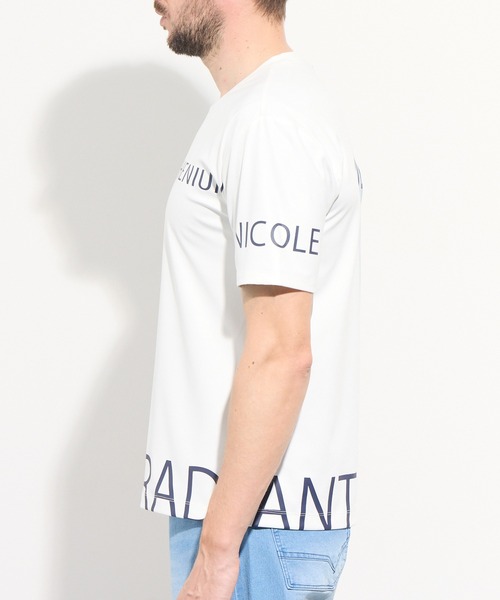 HIDEAWAYS NICOLE(ハイダウェイニコル)の「【WEB限定】グラデーション・ロゴプリント半袖Tシャツ(Tシャツ/カットソー・メンズ・グレー/ブルー/パープル/オレンジ・MEDIUM/LARGE/X-LARGE)」の7枚目の写真