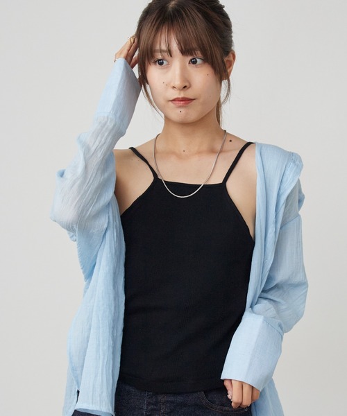MILLER(ミラー)の「R.P.miller/ミラー Prib Cap Cami カップ付きキャミソール アメスリ 2026年春夏(キャミソール・レディース・ブラック/ブラウン/アイボリー/ブラック系その他/ブラウン系その他/レッド系その他・FREE)」の1枚目の写真