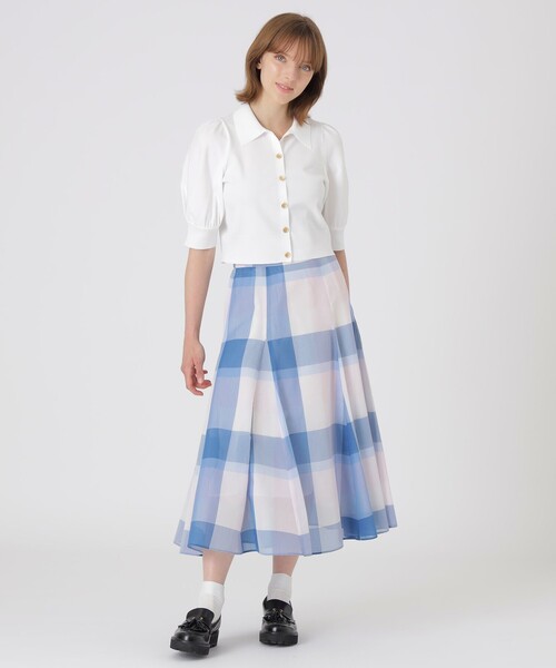 BLUE LABEL CRESTBRIDGE(ブルーレーベルクレストブリッジ)の「エアーライトニットカーディガン(シャツ/ブラウス・レディース・ダークネイビー/オフホワイト・38)」の3枚目の写真