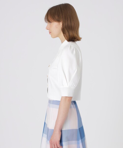 BLUE LABEL CRESTBRIDGE(ブルーレーベルクレストブリッジ)の「エアーライトニットカーディガン(シャツ/ブラウス・レディース・ダークネイビー/オフホワイト・38)」の5枚目の写真