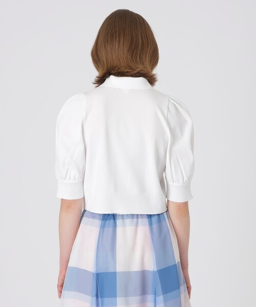 BLUE LABEL CRESTBRIDGE(ブルーレーベルクレストブリッジ)の「エアーライトニットカーディガン(シャツ/ブラウス・レディース・ダークネイビー/オフホワイト・38)」の6枚目の写真