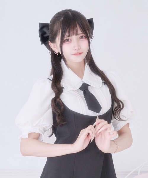 Pal elfy(パルエルフィー)の「ピンタックパフスリーブブラウス(シャツ/ブラウス・レディース・ブルー/オフホワイト/ピンク・フリー)」の2枚目の写真