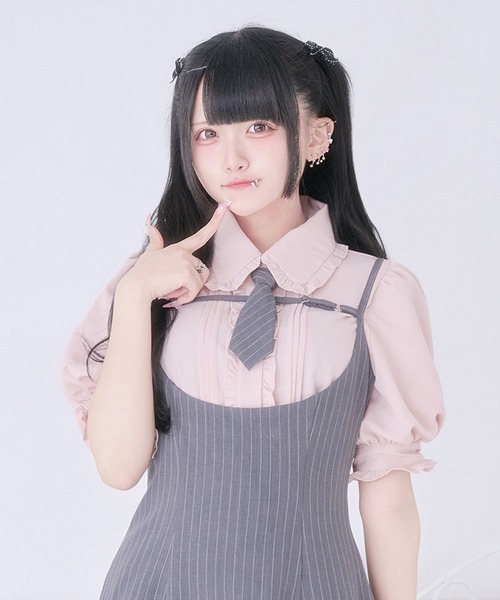 Pal elfy(パルエルフィー)の「ピンタックパフスリーブブラウス(シャツ/ブラウス・レディース・ブルー/オフホワイト/ピンク・フリー)」の1枚目の写真