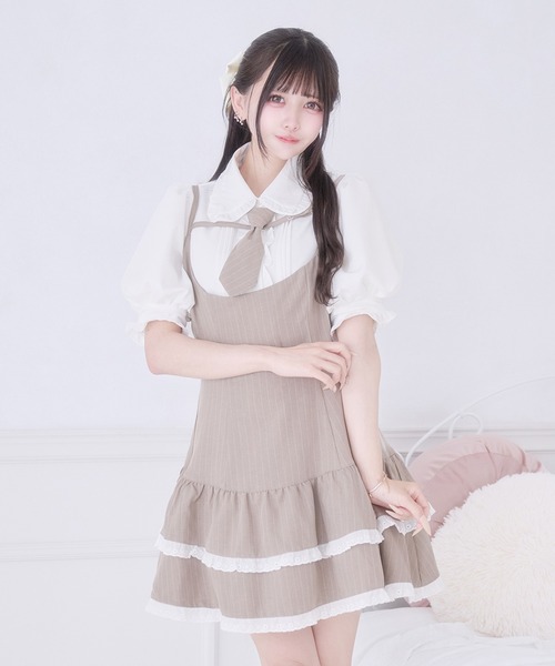 Pal elfy(パルエルフィー)の「ピンタックパフスリーブブラウス(シャツ/ブラウス・レディース・ブルー/オフホワイト/ピンク・フリー)」の9枚目の写真