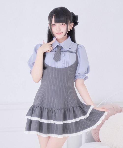 Pal elfy(パルエルフィー)の「ピンタックパフスリーブブラウス(シャツ/ブラウス・レディース・ブルー/オフホワイト/ピンク・フリー)」の14枚目の写真