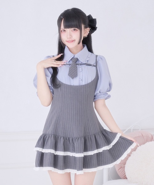 Pal elfy(パルエルフィー)の「ピンタックパフスリーブブラウス(シャツ/ブラウス・レディース・ブルー/オフホワイト/ピンク・フリー)」の15枚目の写真