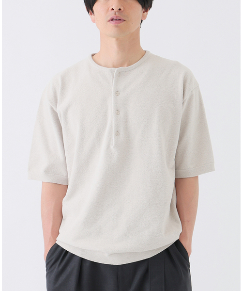 EDIFICE(エディフィス)の「《EDIFICE by PIPPIOLINO》 パイル ヘンリー ネック(Tシャツ/カットソー・メンズ・チャコールグレー/ブラック/ベージュ系その他・LARGE/MEDIUM)」の3枚目の写真