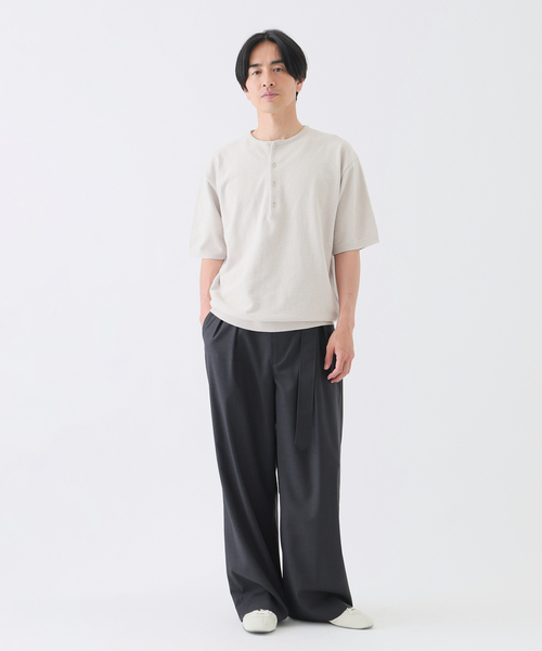 EDIFICE(エディフィス)の「《EDIFICE by PIPPIOLINO》 パイル ヘンリー ネック(Tシャツ/カットソー・メンズ・チャコールグレー/ブラック/ベージュ系その他・LARGE/MEDIUM)」の4枚目の写真