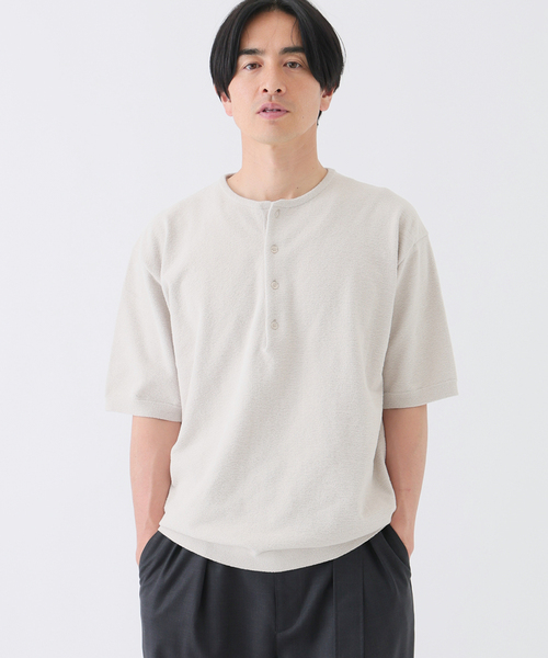 EDIFICE(エディフィス)の「《EDIFICE by PIPPIOLINO》 パイル ヘンリー ネック(Tシャツ/カットソー・メンズ・チャコールグレー/ブラック/ベージュ系その他・LARGE/MEDIUM)」の6枚目の写真
