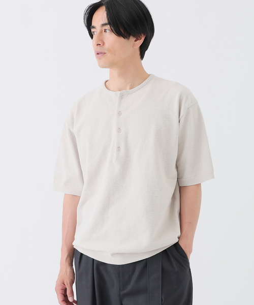 EDIFICE(エディフィス)の「《EDIFICE by PIPPIOLINO》 パイル ヘンリー ネック(Tシャツ/カットソー・メンズ・チャコールグレー/ブラック/ベージュ系その他・LARGE/MEDIUM)」の7枚目の写真
